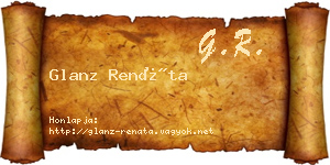 Glanz Renáta névjegykártya